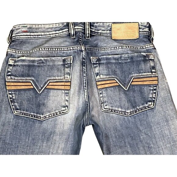 Y2K Diesel Mens Zatiny Selvedge Jeans 30x32 Fits 32x30 Boot Cut 8AT Wash italy - Picture 8 of 16